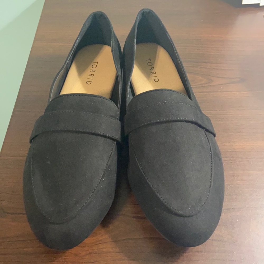 Torrid Faux Suede Loafers Black Size 9WW